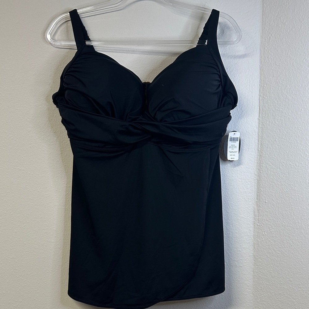 Soma Black Twist-Front Tankini Top